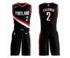 Portland Trail Blazers #2 Wade Baldwin Swingman Black Basketball Suit Jersey - Icon Edition