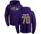Baltimore Ravens #70 Ben Powers Purple Name & Number Logo Pullover Hoodie