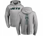 New York Jets #26 Le'Veon Bell Ash Backer Pullover Hoodie