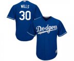 Los Angeles Dodgers #30 Maury Wills Authentic Royal Blue Alternate Cool Base Baseball Jersey