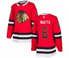 Chicago Blackhawks #6 Olli Maatta Red Home Authentic Drift Fashion Stitched Hockey Jersey