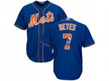 New York Mets #7 Jose Reyes Authentic Royal Blue Team Logo Fashion Cool Base MLB Jersey