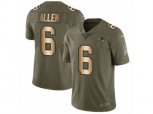 New England Patriots #6 Ryan Allen Limited Olive Gold 2017 Salute to Service NFL Jersey