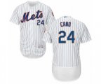 New York Mets #24 Robinson Cano White Home Flex Base Authentic Collection Baseball Jersey