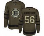 Adidas Boston Bruins #56 Axel Andersson Authentic Green Salute to Service NHL Jersey