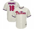 Philadelphia Phillies #16 Cesar Hernandez Replica Cream Alternate Cool Base Baseball Jersey