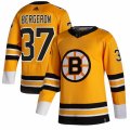 Boston Bruins #37 Patrice Bergeron adidas Yellow 2020-21 Reverse Retro Authentic Player Jersey