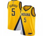 Indiana Pacers #5 Edmond Sumner Swingman Gold Finished Basketball Jersey - Statement Edition