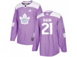 Toronto Maple Leafs #21 Bobby Baun Purple Authentic Fights Cancer Stitched NHL Jersey