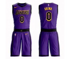 Los Angeles Lakers #0 Kyle Kuzma Authentic Purple Basketball Suit Jersey - City Edition
