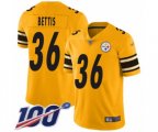 Pittsburgh Steelers #36 Jerome Bettis Limited Gold Inverted Legend 100th Season Football Jersey