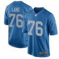 Detroit Lions #76 T.J. Lang Game Blue Alternate NFL Jersey