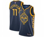 Golden State Warriors #11 Klay Thompson Authentic Navy Blue Basketball Jersey - City Edition
