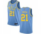 Los Angeles Lakers #21 Michael Cooper Authentic Blue Hardwood Classics Basketball Jersey