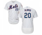 New York Mets #20 Pete Alonso White Home Flex Base Authentic Collection Baseball Jersey