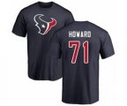 Houston Texans #71 Tytus Howard Navy Blue Name & Number Logo T-Shirt