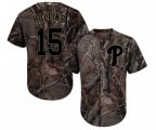 Philadelphia Phillies #15 Dave Hollins Authentic Camo Realtree Collection Flex Base Baseball Jersey