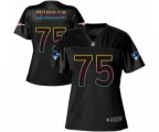 Women New England Patriots #75 Ted Karras Game Black Fashion Football Jersey