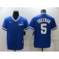 Nike Los Angeles Dodgers #5 Freddie Freeman Blue Throwback Jersey