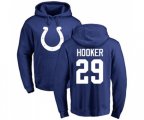 Indianapolis Colts #29 Malik Hooker Royal Blue Name & Number Logo Pullover Hoodie