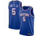 New York Knicks #5 Dennis Smith Jr. Swingman Blue Basketball Jersey - Statement Edition