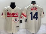 Los Angeles Angels #14 Tyler Wade Number Cream 2022 City Connect Cool Base Stitched Jersey
