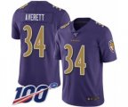 Baltimore Ravens #34 Anthony Averett Limited Purple Rush Vapor Untouchable 100th Season Football Jersey