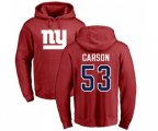 New York Giants #53 Harry Carson Red Name & Number Logo Pullover Hoodie