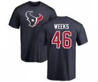 Houston Texans #46 Jon Weeks Navy Blue Name & Number Logo T-Shirt