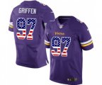 Minnesota Vikings #97 Everson Griffen Elite Purple Home USA Flag Fashion Football Jersey