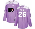 Adidas Philadelphia Flyers #26 Christian Folin Authentic Purple Fights Cancer Practice NHL Jersey