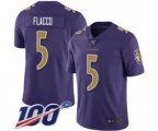 Baltimore Ravens #5 Joe Flacco Limited Purple Rush Vapor Untouchable 100th Season Football Jersey