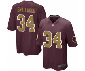 Washington Redskins #34 Wendell Smallwood Game Burgundy Red Gold Number Alternate 80TH Anniversary Football Jersey