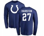 Indianapolis Colts #27 Nate Hairston Royal Blue Name & Number Logo Long Sleeve T-Shirt