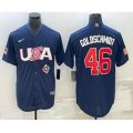USA Baseball #46 Paul Goldschmidt 2023 Navy World Baseball Classic Stitched Jerseys