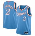 Los Angeles Clippers #2 Kawhi Leonard Light Blue 2021-22 City Edition 75th Anniversary Stitched Basketball Jersey