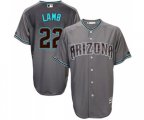 Arizona Diamondbacks #22 Jake Lamb Replica Gray Turquoise Cool Base Baseball Jersey