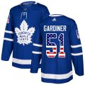 Toronto Maple Leafs #51 Jake Gardiner Authentic Royal Blue USA Flag Fashion NHL Jersey
