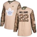 Toronto Maple Leafs #22 Tiger Williams Authentic Camo Veterans Day Practice NHL Jersey