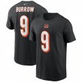 Cincinnati Bengals #9 Joe Burrow Nike Black 2020 NFL Draft First Round Pick Player Name & Number T-Shirt