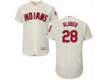 Cleveland Indians #28 Corey Kluber Cream Flexbase Authentic Collection MLB Jersey