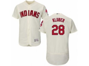 Cleveland Indians #28 Corey Kluber Cream Flexbase Authentic Collection MLB Jersey