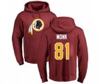 Washington Redskins #81 Art Monk Maroon Name & Number Logo Pullover Hoodie