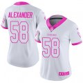 Women Tampa Bay Buccaneers #58 Kwon Alexander Limited White Pink Rush Fashion NFL Jersey