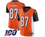 Cincinnati Bengals #87 C.J. Uzomah Orange Alternate Vapor Untouchable Limited Player 100th Season Football Jersey