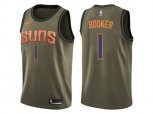 Phoenix Suns #1 Devin Booker Green Salute to Service NBA Swingman Jersey