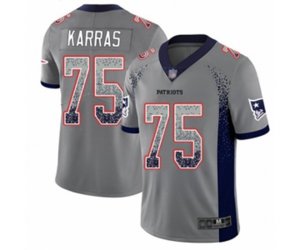 New England Patriots #75 Ted Karras Limited Gray Rush Drift Fashion Football Jersey