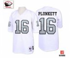 Oakland Raiders #16 Jim Plunkett White with Silver No. Authentic Football Throwback Jersey