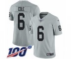 Oakland Raiders #6 A.J. Cole Limited Silver Inverted Legend 100th Season Football Jersey