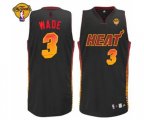 Miami Heat #3 Dwyane Wade Authentic Black Vibe Finals Patch Basketball Jersey